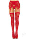 Rachel Thigh High Cross Garter Os Red