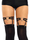 Dual Strap Garter Suspender Heart Black