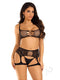 Fishnet Bra Garter Harness Os Blk