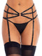 Strappy Rhinestone Garter O Ring Os Blk