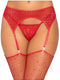 Rhinestone Garter Belt Os Red