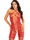 Heart Halter Bodystocking Garter Os Red