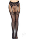 Faux Garter Tights Lace Backseam Os Blk